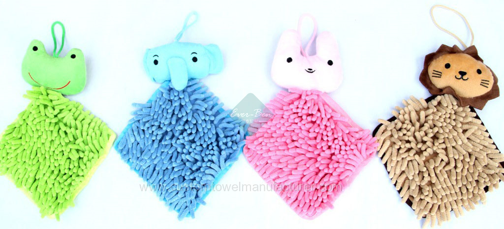 China Custom Bulk Wholesale Chenille Fabric Microfiber Lovely Animal Cleaning TowelCartoon Hand Towels Use For Kitchen Bathroom Office